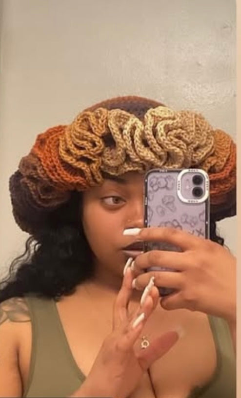 50 shades of nude crochet ruffle hat